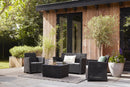 Set da Giardino Divano 2 Poltrone e Tavolino Keter Mia Lounge Grafite