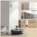 Armadio Spoiatoio 40x40x179 cm con Porta Chiudibile Portanome e Asta Appendiabiti in Metallo Bianco      