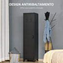 Armadietto Metallico 43x50x180 cm 1 Anta Nero