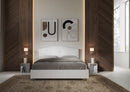 Letto Matrimoniale con Rete e Contenitore Alzata Comoda Struttura Bianco Frassico e Testata in Similpelle Grace Bianco Varie Misure