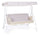 Dondolo 3 Posti da Giardino 198x140x174 cm Schienale Reclinabile per Funzione Letto Zanzibar Bianco