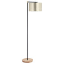 Lampada da Terra 48x32x152 cm E27 Paralume in Tessuto Oro e Nero