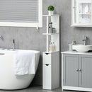 Mobile a Colonna 2 Ripiani 2 Armadietti 15,2x29,8x118 cm in MDF e Legno Truciolare Bianco