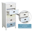 Cassettiera con 5 Cassetti 46x34x97,5 cm in MDF Bianco