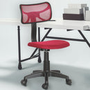 Sedia Girevole 5 Ruote per Ufficio Cameretta con Schienale Ergonomico in Tessuto a Rete Rosso      