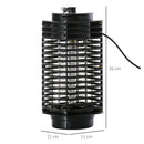 Zanzariera Elettrica 3W con Luce UV per Interno ed Esterno Nero  