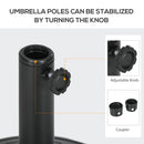 Base per Ombrellone Rotonda Ø43cm da 13kg  per Pali da 38mm e 48mm  in Cemento Nero