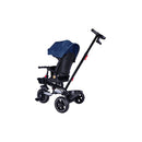 Passeggino Triciclo con Sedile Girevole 65x47x110 cm con Cappotta e Cestini Blu  