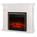 Camino Elettrico da Pavimento 100x132x30 cm Effetto Fiamma 1950W Sicilia & Richi Panna