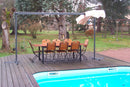 Pergola a Baldacchino 2,5x3,5x2,2 m Telo in Poliestere Struttura in Alluminio Grigio Antracite Grigio Antracite