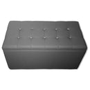 Baule Cassapanca Pouf Contenitore in Similpelle e Cristalli Renier Grigio