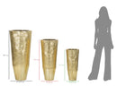 Porta Vasi Goldely Tris Ø50,8x114,9 cm - Ø40x92,7 cm - Ø29,8x70,5 cm in Ferro Oro      