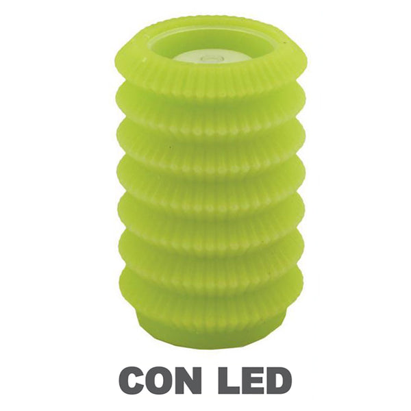 Candela led lanterna verde fontana cm Ø13,5xh20 sconto