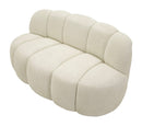 Divanetto Ball Bianco 145x80x69 cm in Compensato e Spugna e Poliestere Bianco      