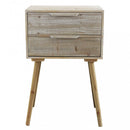 Mobiletto con 2 Cassetti 50x37x80 h cm in Legno di paulownia Tortora