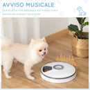 Distributore Automatico Cibo Cani e gatti Ø30,5x7,2 cm a Batteria con Timer e Display