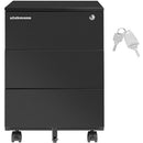Cassettiera da Ufficio 30x45x60 cm Mobiletto Portaoggetti per Documenti con Serratura in Acciaio Nero      
