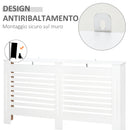 Copritermosifone a Doghe 172x19x81 cm con Ripiano Portaoggetti in MDF Bianco  
