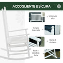 Panchina 2 Posti a Dondolo da Giardino 117x85x120 cm in Legno di Pioppo Bianco