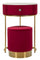 Comodino Toeletta con Puff Vellit Rosso Ø52x70 cm - Ø36x39 cm in Pino e MDF e Metallo
