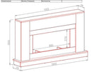 Camino Elettrico da Pavimento 90x160x27 cm Effetto Fiamma 1500W Pascal & Tasmania Bianco