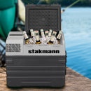 Frigorifero per Auto Barca Camper 52L con Compressore AC/DC 12V e 220V Portatile con Maniglia Grigio      