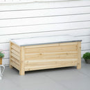 Baule da Esterno 110x50x50 cm Capacità da 155L con Coperchio e 2 Ammortizzatori in Metallo e Legno      