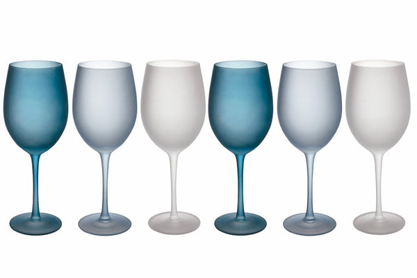 prezzo Set 6 Calici Frosted in Vetro 550 ml Villa d'Este Home Tivoli Blue Dream
