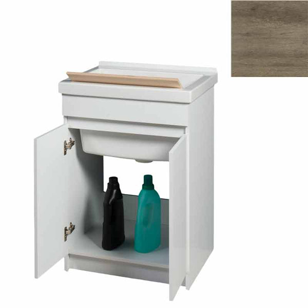 prezzo Mobile Lavatoio in Ceramica 2 Ante con Strofinatoio in Legno Massello 60x50x86A cm Olmo Naturale