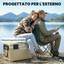 Box Frigo Portatile 66,6x38,5x40 cm Capacità 42,6L Isolato con Maniglia in HDPE e Schiuma PU Cachi      