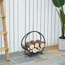 Portalegna per Camino 45x29,5x47 cm in Ferro Battuto  Nero