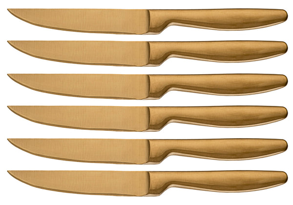 Set 6 Coltelli da Tavola Lama Liscia in Acciaio Inox Jacob Oro acquista