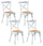 Set 4 Sedie Seduta in paglia 80x50x52 cm in Legno di Faggio Pompei Wood Bianco