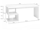 Scrivania con 2 Ripiani 180x60x77,5 cm Esse Bianco Lucido