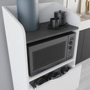 Mobile 2 Cassetti 2 Ripiani 60x36x136 cm in MDF Gorki Bianco e Grigio