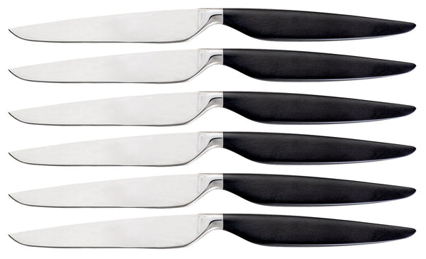 Set 6 Coltelli da Tavola Lama Liscia in PVD e Acciaio Inox Magnolia Nero sconto