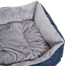 Cuccia Letto per Cane Gatto con Cuscino Imbottito Grigio blu 88x70x20 cm 