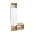 Mobile da ingresso 82x36x165 cm Krell rovere bianco