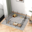 Recinto per Animali Modulabile e Multilivello 140x70x35 cm con 12 Pannelli e Bordi Arrotondati in Metallo e ABS Nero   