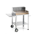 Barbecue a Legna o Carbone Ompagrill Graticola in Tondino di Acciaio Cromato Rivestimento Interno Refrattario e Struttura in Acciaio Inox