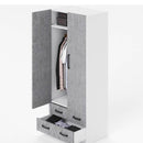 Armadio 210x91X52 cm 2 ante e 2 cassetti olmo