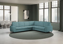 Divano Angolare 6 Posti 286x246x85 cm Sakar in Tessuto Petrolio