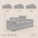 Divano Letto 3 Posti 220x100x95 cm in Tessuto Marrone