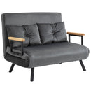 Divano Letto Schienale Regolabile 102x73x81 cm in Velluto Grigio Scuro 