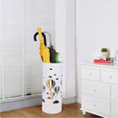 Portaombrelli in Metallo Design Rotondo Stand Bianco Vaschetta Salvagoccia