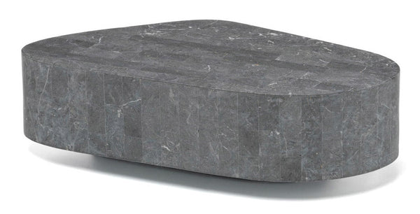 Tavolino da Salotto 52x100xH28 cm in Pietra fossile Trapezio Grigio sconto