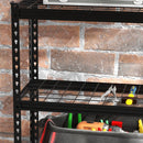 Scaffale 4 Ripiani 70x30x152 cm in Metallo Nero