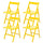 Set 4 Sedie pieghevole 42,5x47,5x79 cm Penelope in legno giallo