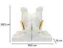 Fermalibro Poseidone 25,5x15x22,3 cm in Resina Bianco e Oro      