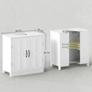 Mobile per Lavabo 60x30x60 cm Sotto Lavabo con 2 Ante e Ritaglio a Forma di U in MDF Bianco      